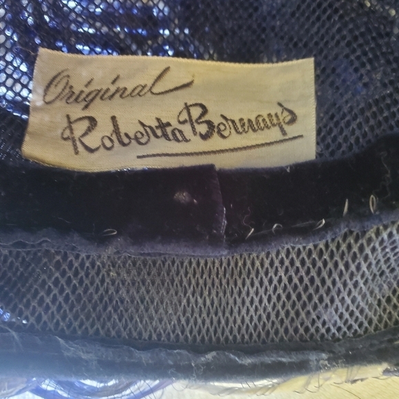 Vintage Original Roberta Bernays Blue Hat with Ribbon - Picture 7 of 10